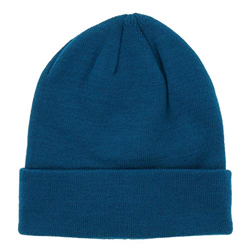 SHIPITNOW Pfauenblaue Herren oder Damen Wintermütze Einfarbig - Basic Strickmütze ohne Bommel - 100% Acryl Beanie- Einfaches und klassisches Mützen ohne Marke - Einheitsgröße von SHIPITNOW