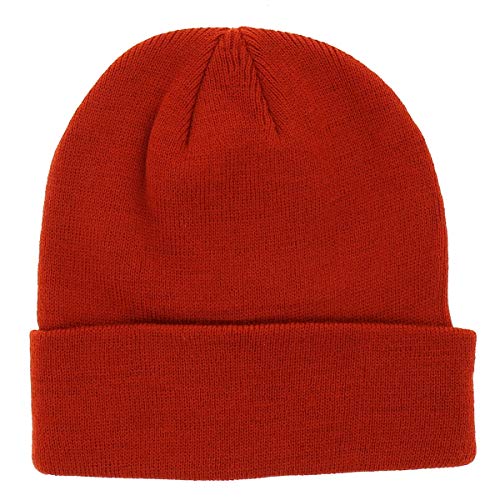 SHIPITNOW Rostige Orange Herren oder Damen Wintermütze Einfarbig - Basic Strickmütze ohne Bommel - 100% Acryl Beanie- Einfaches und klassisches Mützen ohne Marke - Einheitsgröße von SHIPITNOW