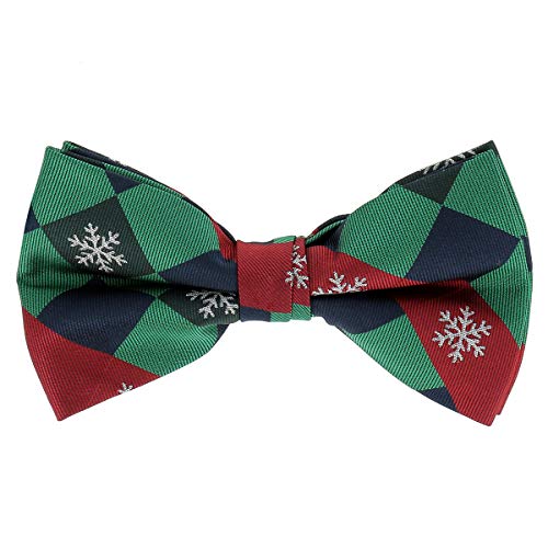 SHIPITNOW Weihnachten Fliege Jacquard - Schneeflocke Fliege Rot Grün und Blau - Heiligabend Fliege von SHIPITNOW