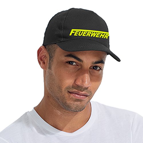 SHIRT-TO-GO Fun Cap Baseball Cap Feuerwehr Cap Firefighter Cappi neon gelb von SHIRT-TO-GO