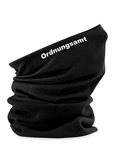 SHIRT-TO-GO Multifunktionstuch Alltagstuch Alltagsmaskenschal Maskenschal Mund- und Nasenschal Abdeckung schwarz mit Aufdruck weiß Ordnungsamt von SHIRT-TO-GO
