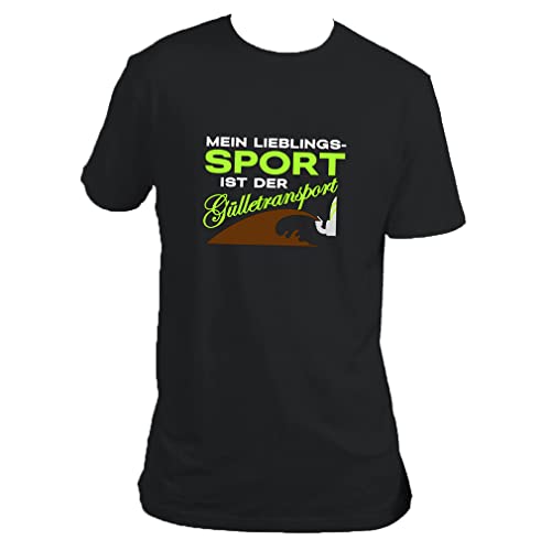 SHIRT-TO-GO Tshirt schwarz mit Aufdruck: Mein Lieblingssport ist der Gülletransport für Agrardesigner, Bauern, Landwirte, Traktorfahrer (as3, Alpha, xx_l, Regular, Regular) von SHIRT-TO-GO