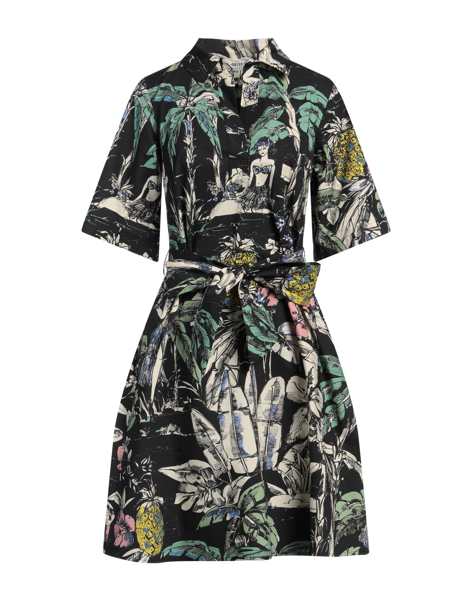 SHIRTAPORTER Midi-kleid Damen Schwarz SHIRTAPORTER Midi-kleid Damen Schwarz von SHIRTAPORTER