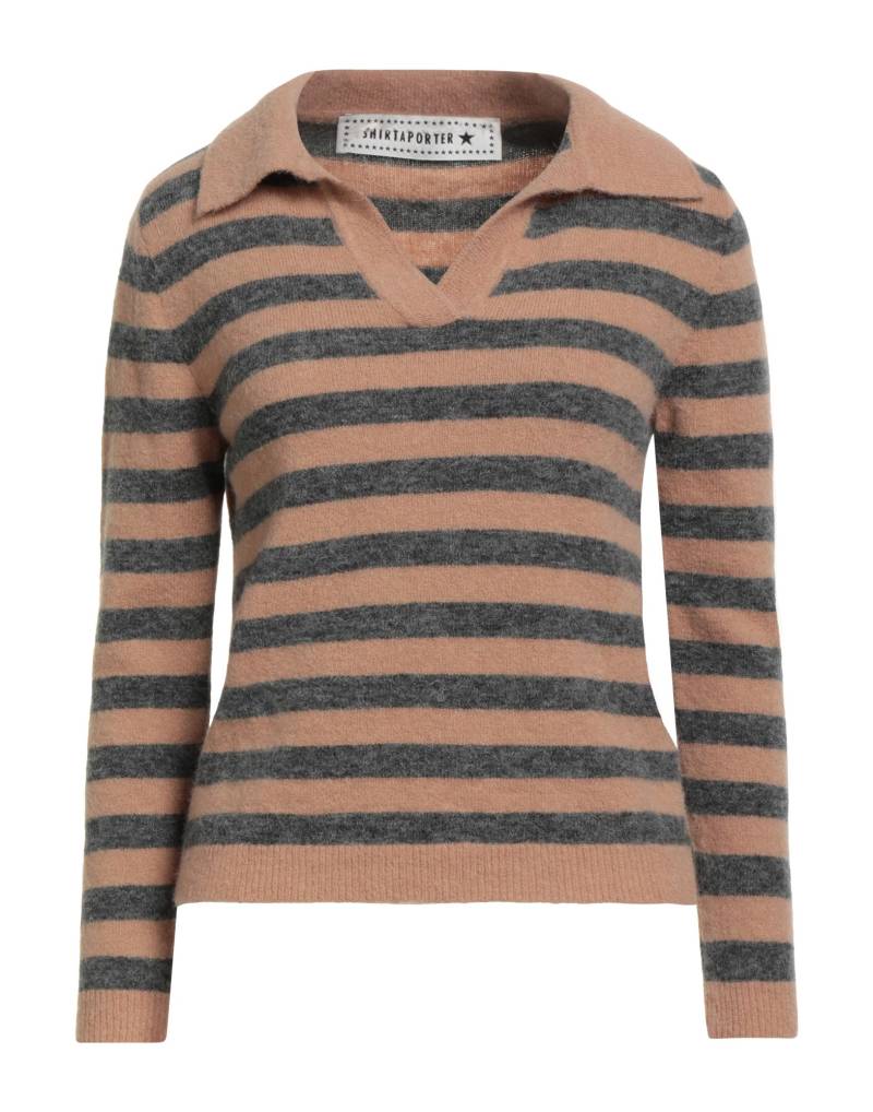 SHIRTAPORTER Pullover Damen Hellbraun von SHIRTAPORTER