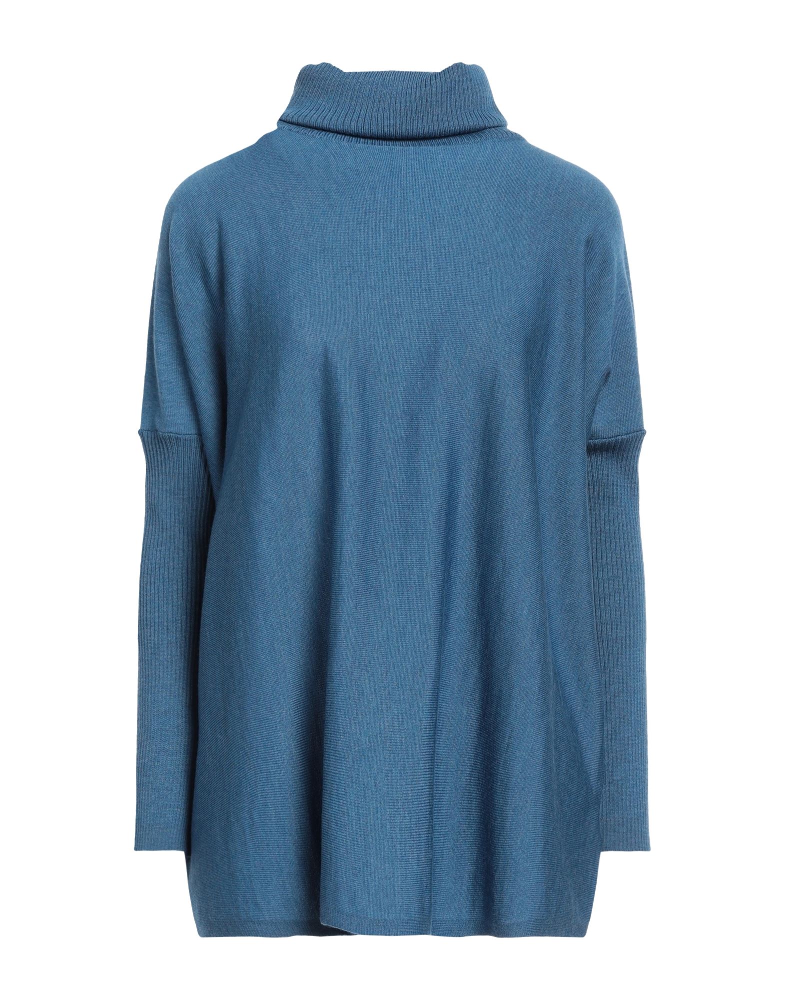 SHIRTAPORTER Rollkragenpullover Damen Blau von SHIRTAPORTER