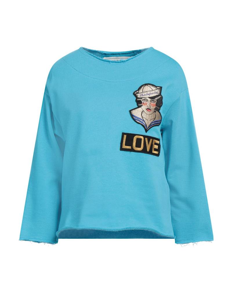 SHIRTAPORTER Sweatshirt Damen Azurblau von SHIRTAPORTER