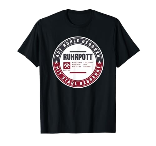 SHIRTS4MONEY ruhrpott - Ruhrpott - Duisburg T-Shirt Schwarz M Klassisches Novelty-T-Shirt Crew Neck Halbarm Unisex Kinder Geschenk von SHIRTS4MONEY ruhrpott