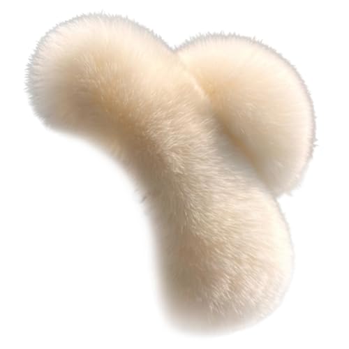 Flauschige Haarklammern 5,1 Zoll großer starker starker Fuzzy -Klauenclip für dicke Haare, nicht Klammern im Winter Halbbrötchen Haarnadelhaarkiefer -Clips für Frauen Beige, Fuzzy Hair Clips von SHITOOMFE