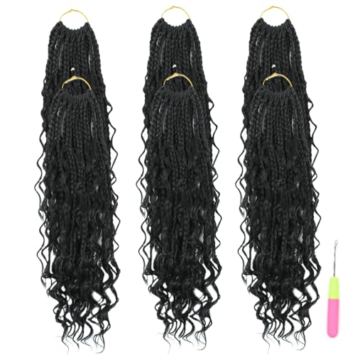 Häkelhaare für schwarze Frauen menschliches Haar, 6 Packung 14 -Zoll -Kasten Zöpfe Häkelhaare mit lockigen Enden, realistisches Wasserhäkelhaar für Mädchen von SHITOOMFE