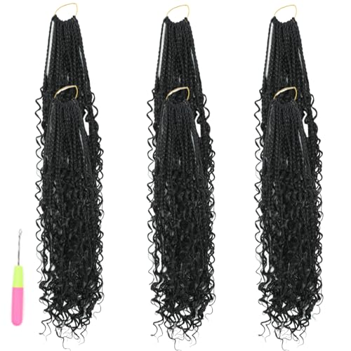 Häkelhaare für schwarze Frauen menschliches Haar, 6 Packung 18 -Zoll -Kasten Zöpfe Häkelhaare mit lockigen Enden, realistisches Wasserhäkelhaar für Mädchen von SHITOOMFE