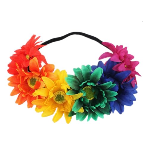 Regenbogen Haarkranz Gay Pride Stirnband Regenbogen Blume Stirnband Rose Blume Kopfstück Pride Haarzubehör für Pride Party Style 1 von SHITOOMFE