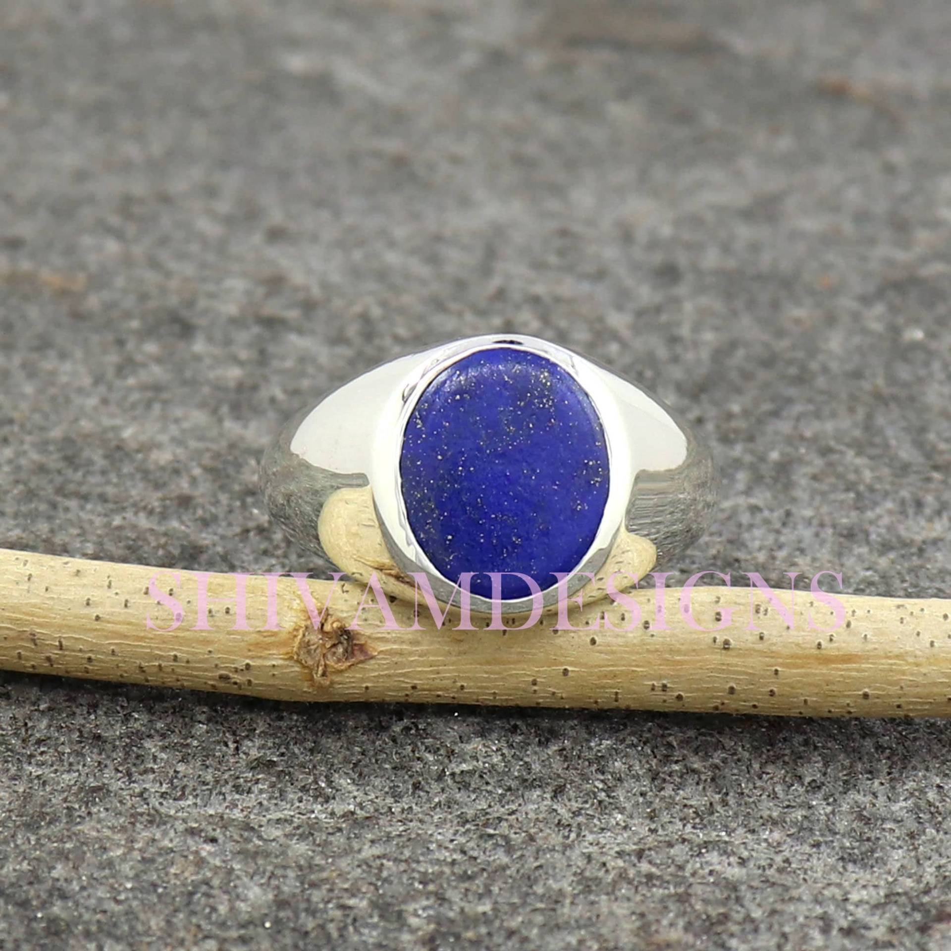 Lapis Lazuli Siegelring, Natürlicher Lapislazuli Ring, Herren 925 Sterling Silber Statement Ringe Für Männer, Kleiner Finger Damenring von SHIVAMDESIGNSIND