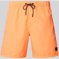 Shiwi Badehose mit Label-Patch Modell 'Mike' in Neon Orange, Größe XXL von Shiwi