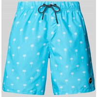 Shiwi Badehose mit Motiv-Print Modell 'Scratched Shiwi Palm' in Aqua, Größe XXL von Shiwi