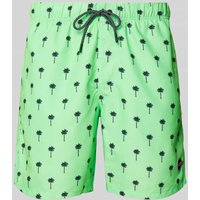 Shiwi Badehose mit Motiv-Print Modell 'Scratched Shiwi Palm' in Neon Gruen, Größe L von Shiwi