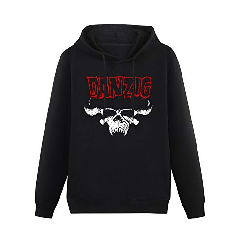 SHIWUNANFANG Danzig Heavy Metal Band Red Logo Hoodies Pullover Long Sleeve Sweatshirts Black 3XL von SHIWUNANFANG