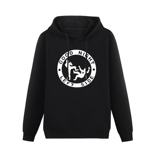 SHIWUNANFANG Good Night Left Side Hoodie for Men Black L von SHIWUNANFANG