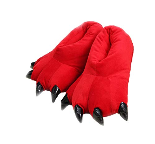 SHIXIAOSHU Cartoon Tier Kralle Warm Home Schuhe Neutral und Weich (rot, little_kid, women, numeric_27, numeric_range, eu_footwear_size_system, numeric_33, medium) von SHIXIAOSHU