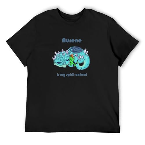 Aurene is My Spirit Animal T-Shirt Men 100% Cotton Summer Short Sleeve Guild Wars 2 Dragon Asura Human Action Games Casual Loose XL von SHIXUED