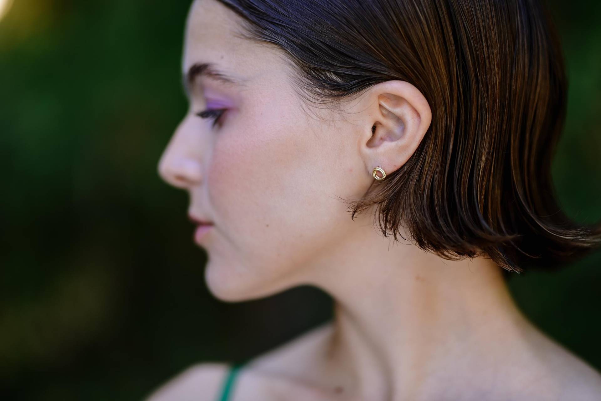 Zierliche Goldkreis Ohrstecker 18K Plated Oder Sterling Silber von SHIZING