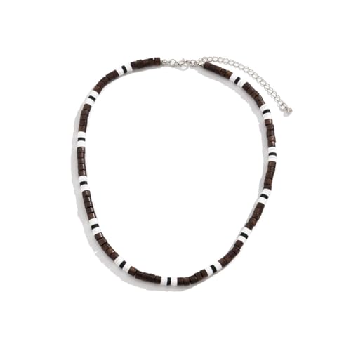 SHLWYG Herren-Halskette aus Holzperlen, Surfer-Halskette, Halskette im einzigartigen Stil, Halskette aus Holzperlen in verschiedenen Farben – modisch, unverwechselbar und schön von SHLWYG