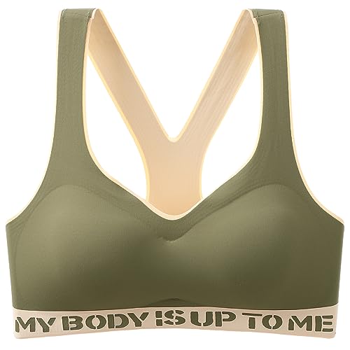 Racerback Sport BHS für Damen, Mittlerer Halt, Gepolsterter Damen BH, Nahtloser Sport Fitness Lauf Jogging Yoga Bra von SHOCHX