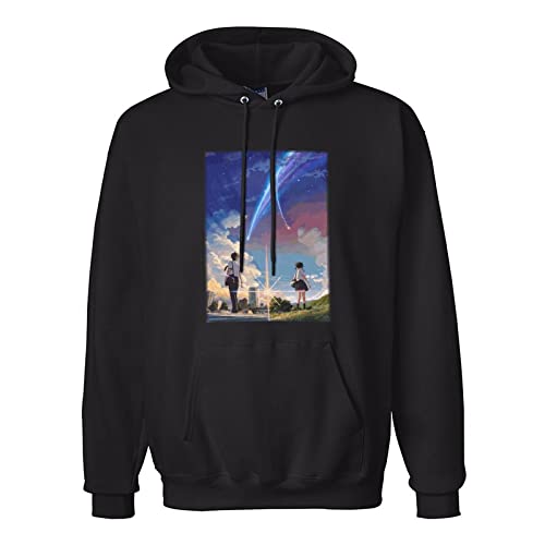 SHOIAY Your Name Japanese Anime Movie Trending Fan Hoodie Hoody Sweatshirt Black L von SHOIAY