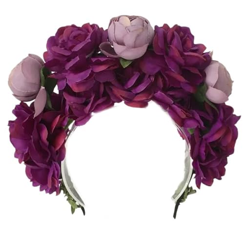 Braut Girlanden Blumen Stirnband Haarband Für Frauen Kopfbedeckung Kopf Hoop Haarschmuck Bunte Kopfbedeckung Blumen Kopfbedeckung von SHOOYIO