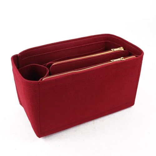 Geldbörse Einsatz Filztaschen Handtasche mit Shaper Multi Pocket, rot von SHOOYIO