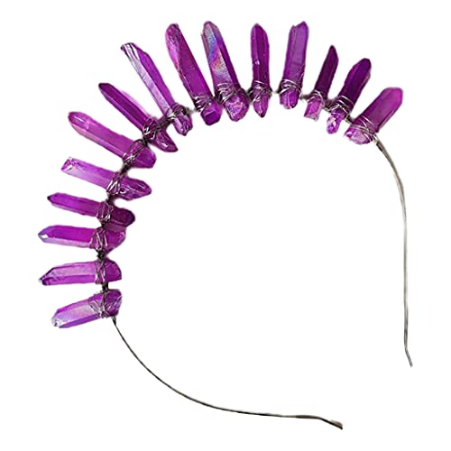Kopfbedeckung mit violettem Kristall, Engel-Bohemia, für Kopfschmuck, für Musikfestivals, Kristall-Stirnband von SHOOYIO