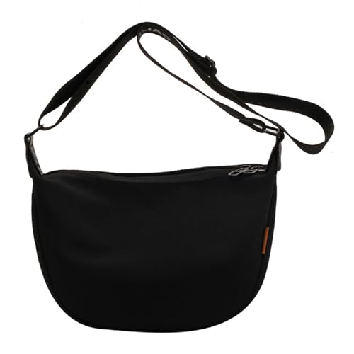 Leichte und praktische Canvas-Tasche mit geräumigem Stauraum und leicht zu reinigender Knödeltasche für jeden Tag, Schwarz von SHOOYIO