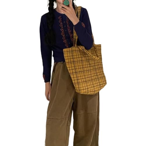 SHOOYIO Damen Umhängetasche Stilvolle Karierte Handtasche mit großer Kapazität Geeignet für Outdoor-Aktivitäten von SHOOYIO
