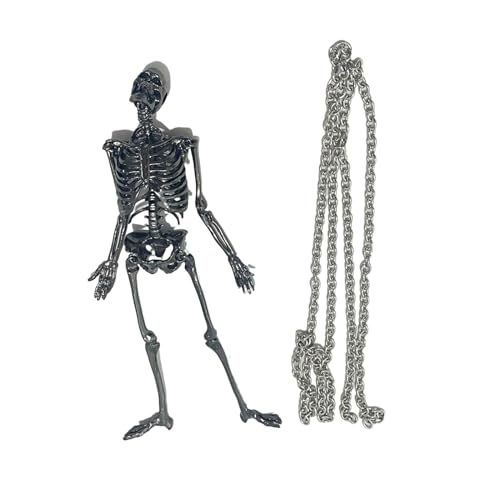 SHOOYIO Edgy Skull Anhänger Halskette Fähige Skelett Halskette Straßenkultur inspirierte Schlüsselbeinkette für Trendsetter von SHOOYIO