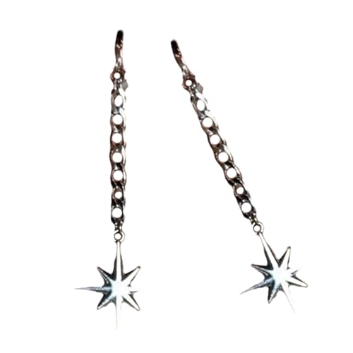 SHOOYIO Elegante achtzackige Stern-Ohrringe, funkelnde baumelnde Ohrringe, leichte Ohranhänger, stilvoller Ohrschmuck für Damen von SHOOYIO