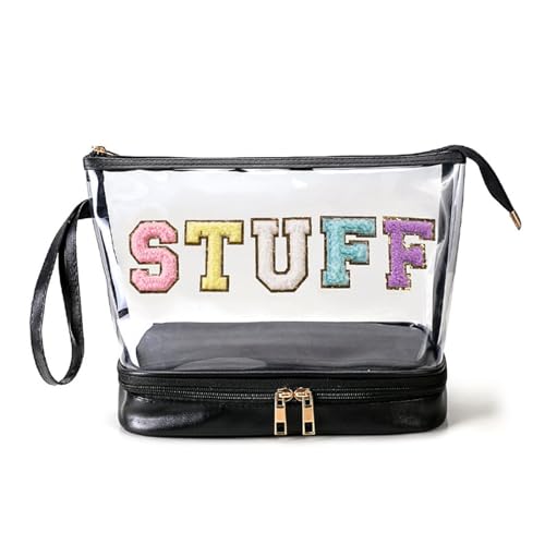 SHOOYIO Vielseitige, transparente PVC-Make-up-Tasche mit mehreren Fächern, Aufbewahrungstasche für einfache Organisation und Reisen von SHOOYIO