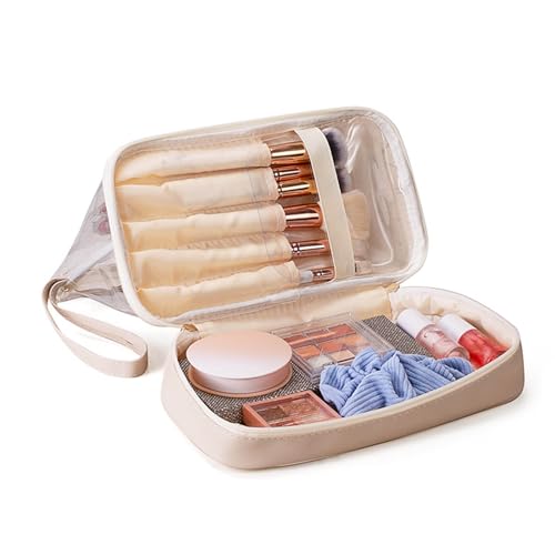 SHOOYIO Vielseitige, transparente PVC-Make-up-Tasche mit mehreren Fächern, Aufbewahrungstasche für einfache Organisation und Reisen von SHOOYIO