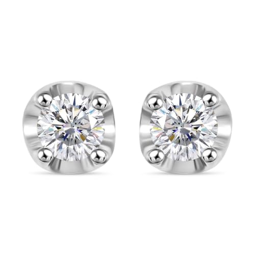 SHOP LC Solitär Labor Diamant Ohrringe Damen 0,20 ct – Platiniertes 925er Silber – Elegante Ohrstecker Schmuck Geschenk Idee für Frauen – Hochwertiger Diamantschmuck von SHOP LC