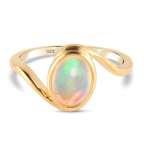 SHOP LC 0.85 Karat natürlicher äthiopischer Opal-Bypass-Ring aus 925er Sterlingsilber, vergoldet – eleganter Edelsteinschmuck für Damen SHOP LC 0.85 Karat natürlicher äthiopischer Opal-Bypass-Ring aus 925er Sterlingsilber, vergoldet – eleganter Edelsteinschmuck für Damen von SHOP LC