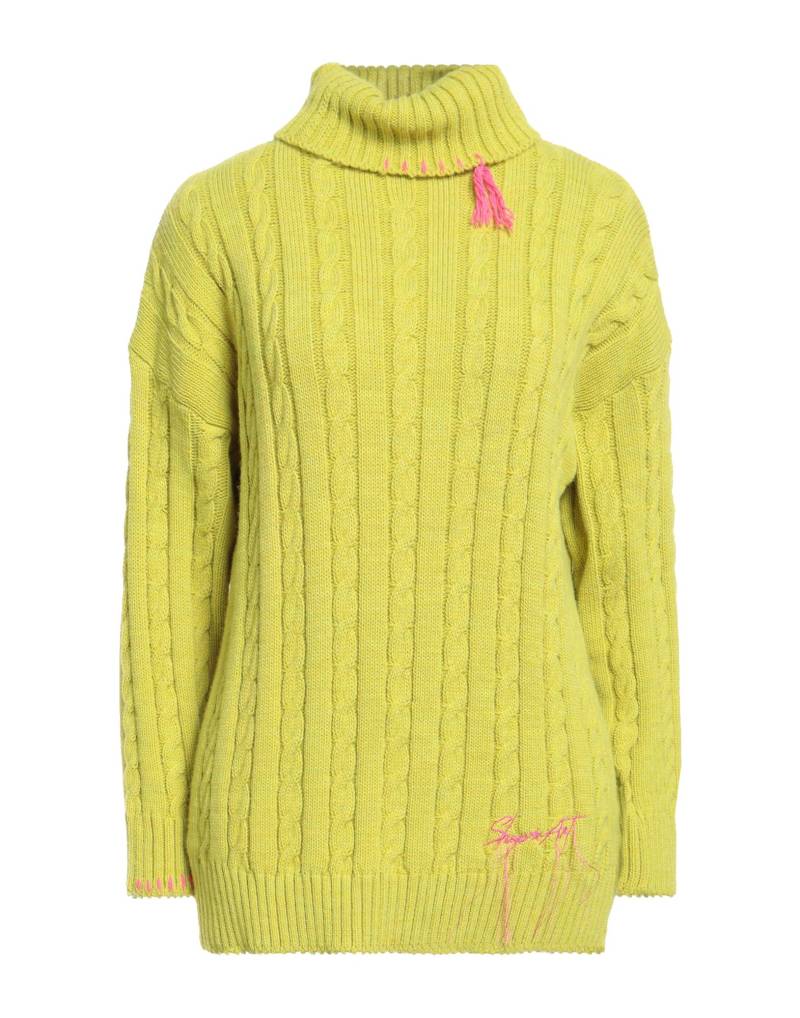SHOPART Rollkragenpullover Damen Säuregrün von SHOPART
