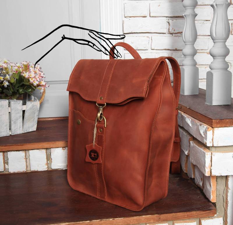 Handgemachte Braune Leder Rucksack Handgemachte Braune Leder Rucksack von SHOPBAGsUA