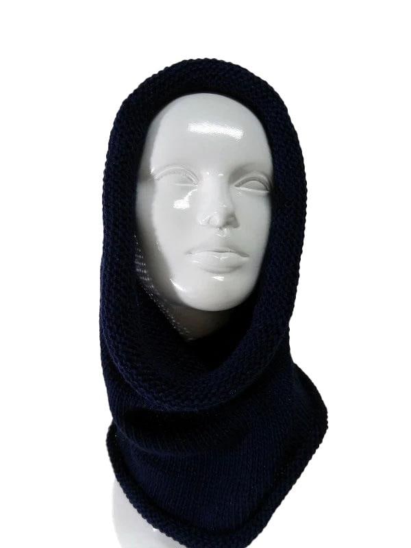 Dunkelblauer Gestrickter Schlauchschal/Loop Schal Mit Kapuze Unisex Artikel Männer Frauen Dunkelblauer Gestrickter Schlauchschal/Loop Schal Mit Kapuze Unisex Artikel Männer Frauen von SHOPIKA