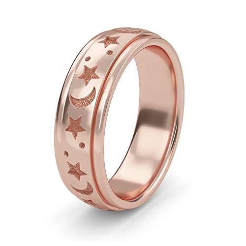 SHOP LC 925 Silber Anti Stress Angst, Fidget, Meditation Spinner Ring für Männer und Frauen - Gegen Stress Bekämpfen & Nägelkauen von SHOP LC