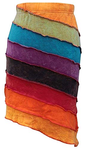 SHOPOHOLIC FASHION Damen Sommer Regenbogen Hippie Rock - Regenbogenforelle, XXL von SHOPOHOLIC FASHION