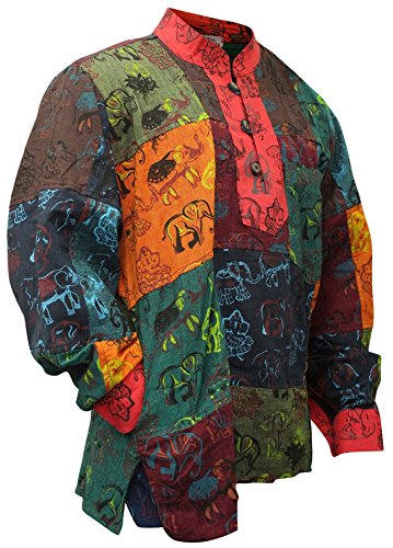 SHOPOHOLIC FASHION Herren Buntes Sommer Hippie Shirt Opa Shirt von SHOPOHOLIC FASHION