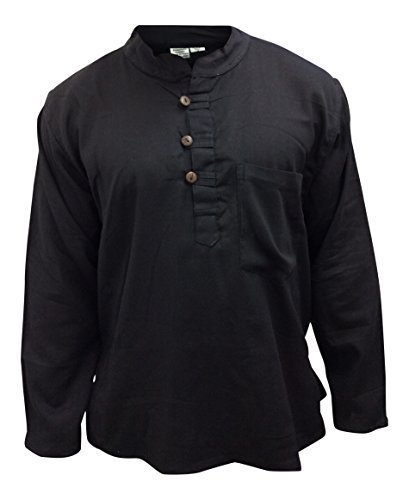 SHOPOHOLIC Fashion Herren Freizeit-Hemd, Einfarbig schwarz schwarz Gr. XXX-Large, schwarz von SHOPOHOLIC FASHION