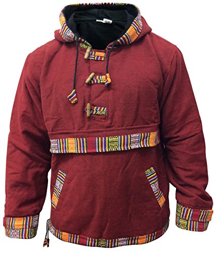 SHOPOHOLIC FASHION Herren Hippie Kapuzenpullover Fleecejacke, (Kastanienbraun/XL) von SHOPOHOLIC FASHION