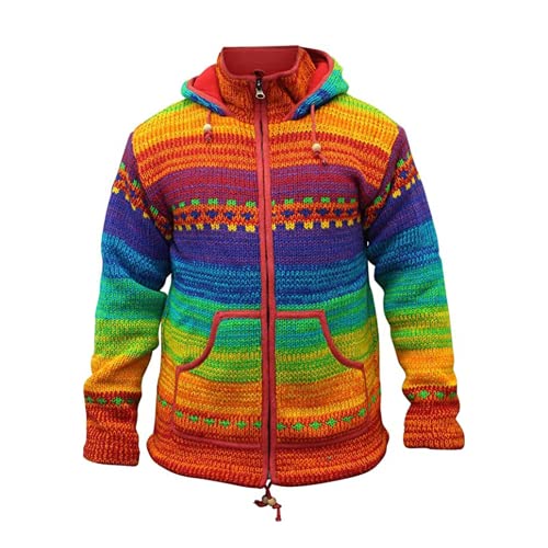 SHOPOHOLIC FASHION Herren Hoher Kragen Rainbow Winterjacke - Mehrfarbig, XXL von SHOPOHOLIC FASHION