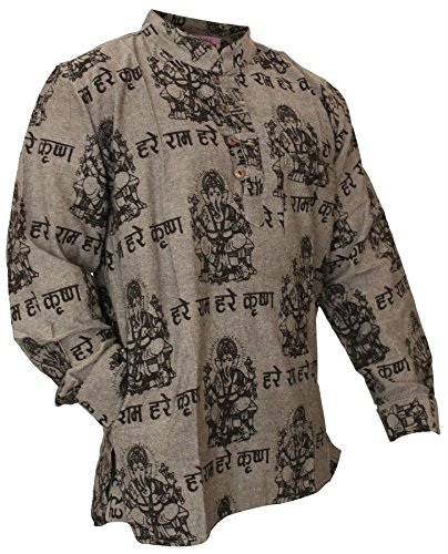 SHOPOHOLIC FASHION Herren Leicht Festlich Hippie Hemd - grau, 3XL von SHOPOHOLIC FASHION