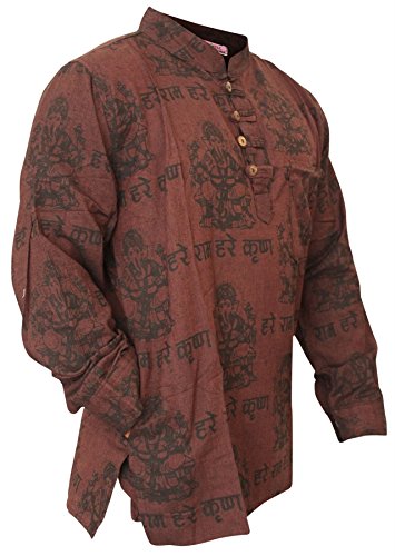 SHOPOHOLIC FASHION Herren Leicht Festlich Hippie Shirt - Braun, 4XL von SHOPOHOLIC FASHION