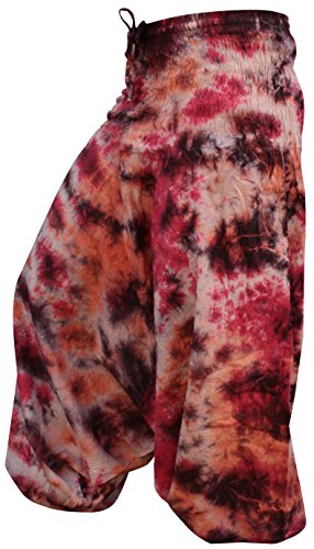 SHOPOHOLIC FASHION Hippie Bunt Batik Baggy Haremshose, Locker Sitzend Hose - NEU Tyedye 5, One Size von SHOPOHOLIC FASHION